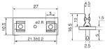 PCB Fuse Holder For Fuse 5.2×20mm Pitch 21mm