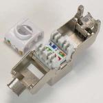 Cat.6A RJ-45 shielded keystone jack 10 Gigabit Ethernet applications 110IDC