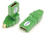 Micro HDMI male to HDMI A female adaptor,rotating 360˚

