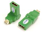 Mini HDMI male to HDMI A female adaptor,swing type

