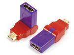 Mini HDMI male to HDMI A female adaptor,swing type

