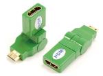 Mini HDMI male to HDMI A female adaptor,rotating 360˚

