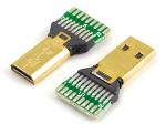 Micro HDMI D male,PCB board wire solder type
