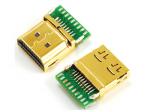 HDMI A male PCB board wire solder type + T

