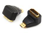 HDMI micro male to HDMI A female adaptor,90˚ angle type

