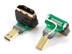 HDMI micro male to HDMI A female adaptor,90˚ angle type

