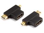 HDMI A female to HDMI mini male + Micro male adaptor

