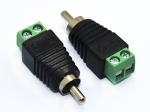 CCTV Phono RCA Male Plug TO AV Screw Terminal Connector Video AV Balun