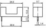 PCB Fuse Holder For Fuse 5.2×20mm Pitch 22.4mm