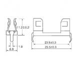 PCB Fuse Holder For Fuse 5.2×20mm Pitch 24.5mm