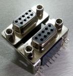 Double layer D-Sub Connector ,DR 2 Row Right Angle