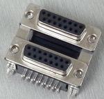 Double layer D-Sub Connector ,DR 2 Row Right Angle