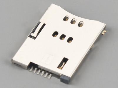 SIM Card Connector,PUSH PUSH,6P,H1.85mm,without Post