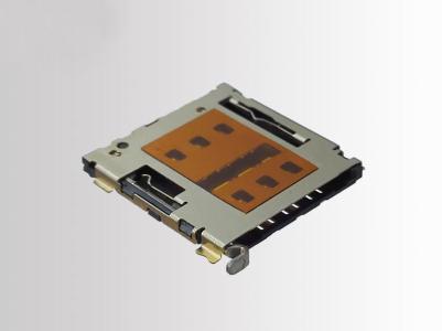 Nano SIM Card Connector,Tray type,6Pin,H1.5mm,with CD Pin