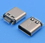 16P Vertical Splint L=9.3mm USB 3.1 type C connector female socket (T=0.80 OR 1.00mm)
