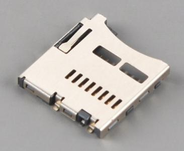 Micro SD card connector push push,H1.85mm,Normally open