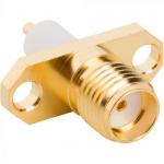 2-Hole Flange Panel Mount SMA Connector Straight (Jack, Female,50Ω) L16.4mm L18.4mm L27.4mm