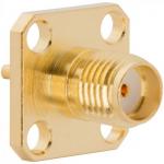 4-Hole Flange Panel Mount SMA Connector Straight (Jack, Female,50Ω) L13.8mm L15.5mm L17mm L27.4mm