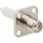 4-Hole Flange Panel Mount SMA Connector Straight (Jack, Female,50Ω) L13.8mm L15.5mm L17mm L27.4mm