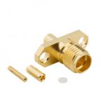 2-Hole Flange Panel Mount SMA Connector Straight (Jack,Female,50Ω) 